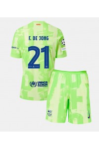 Barcelona Frenkie de Jong #21 Jalkapallovaatteet Lasten Kolmas peliasu 2024-25 Lyhythihainen (+ Lyhyet housut)